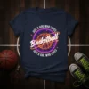 Just a Girl Who Loves Basketball t-shirt with neon glow graphic and text