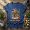 Just a Girl Who Loves Chickens t-shirt with a colorful hen illustration and hearts