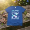 Just A Girl Who Loves Dachshunds t-shirt with watercolor dachshund graphic and hearts