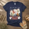 Just A Girl Who Loves Farm Animals T-Shirt featuring watercolor sheep, cow, goat, chickens, and rooster