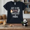 Just A Girl Who Loves Hamsters And Pandas t-shirt with cute hamster and panda graphics