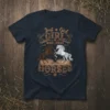 Just a Girl WHO LOVES HORSES text with brown and white horse graphic, equestrian t-shirt design
