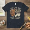 Just A Girl Who Loves Peckers t-shirt design featuring chickens and a rooster graphic with rustic text