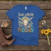 Just a little moody bull skull with sunflowers and butterflies graphic t-shirt design