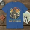 Just A Step Dad Who Always Came Back With The Milk t-shirt featuring a gorilla in a leather jacket holding