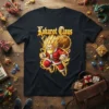 Kakarot Claus t-shirt design featuring Super Saiyan Goku dressed as Santa Claus with a gift sack