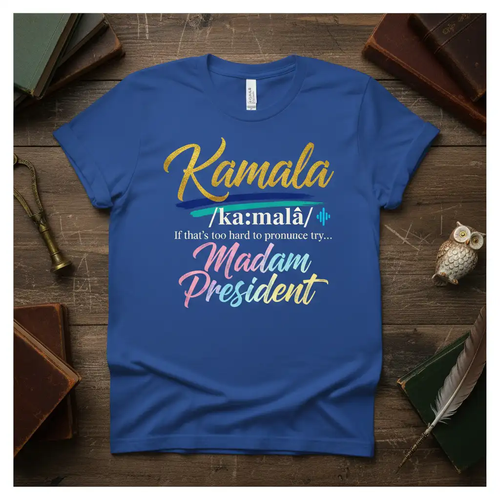 Kamala /ka:malâ/ If that's quote printed with stylish graphic on breathable fabric t-shirt design