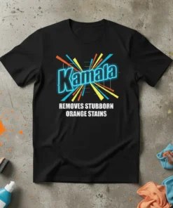 Kamala Removes Stubborn Orange Stains stylish graphic design printed on comfortable cotton t-shirt