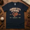 Kansas City Strong love heart design t-shirt with arrows and distressed typography