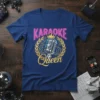 Karaoke Queen t-shirt design with a vintage microphone, crown, and laurel wreath graphic
