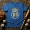 KC Crown Baseball detailed graphic design printed on comfortable cotton t-shirt