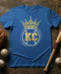 KC Crown Baseball detailed graphic design printed on comfortable cotton t-shirt