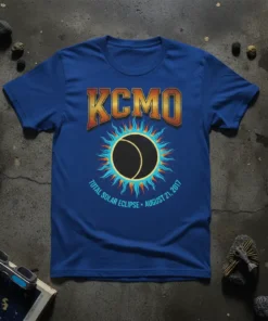KCMO Total Solar Eclipse August 21 2017 t-shirt design featuring the sun and moon graphic