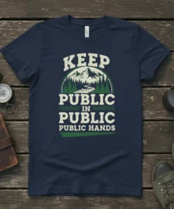 KEEP PUBLIC IN PUBLIC PUBLIC HANDS stylish graphic design printed on comfortable cotton t-shirt