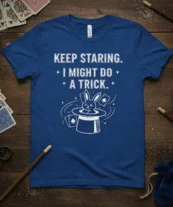 KEEP STARING. I MIGHT text design featuring stylish typography on quality t-shirt