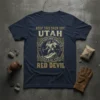 Keep This Sack Dry Utah Red Devil Cement T-Shirt with Union Portland Cement Co. graphic and devil illustration