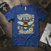Keeper of the Gender t-shirt design with a large bumblebee and smaller bees surrounded by flowers