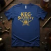 Keg Security t-shirt design with yellow text and lock graphic, perfect for beer lovers and homebrewers