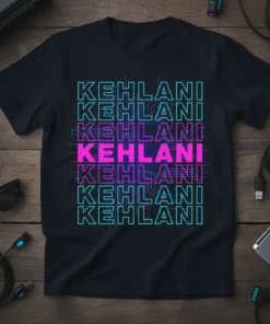 KEHLANI KEHLANI KEHLANI KEHLANI text design featuring detailed typography on quality t-shirt