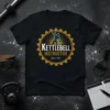 Kettlebell Instructor Since 2005 design on a black t-shirt with a silhouette of a person lifting a kettlebell