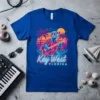 Key West Florida Turtle Guitar unique graphic design printed on comfortable cotton t-shirt