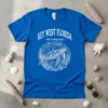 Key West Florida The Florida Keys t-shirt design with a detailed sea turtle swimming among fish and coral