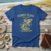 Kiawah Island South Carolina t-shirt with a leaping shark and compass graphic