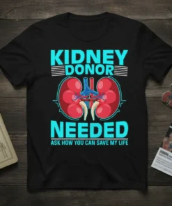 KIDNEY DONOR NEEDED ASK text design featuring unique typography on quality t-shirt