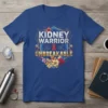 Kidney Warrior Unbreakable T-Shirt featuring a red ribbon and floral design