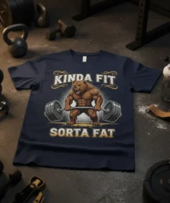 KINDA FIT SORDA FAT creative graphic design printed on comfortable cotton t-shirt