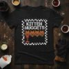 Kitten Nuggets T-Shirt with distressed white text and four angry cat faces with a bloody drip effect
