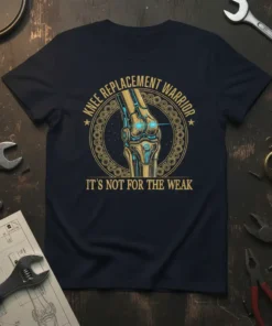 KNEE REPLACEMENT WARRIOR IT'S text design featuring unique typography on quality t-shirt