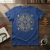 Christian t-shirt with "Know Jesus Know Peace" quote, a golden cross, and doves in a circular design