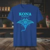 Kona Hawaii Manta Ray T-Shirt featuring a glowing blue manta ray graphic and text