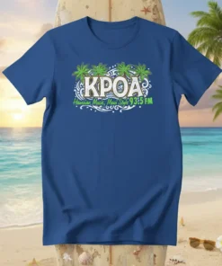 KPOA Hawaiian Music, Maui text design featuring bold typography on quality t-shirt