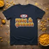 Kraft mac & cheese logo t-shirt design featuring orange cheesy pasta graphic and Kraft branding