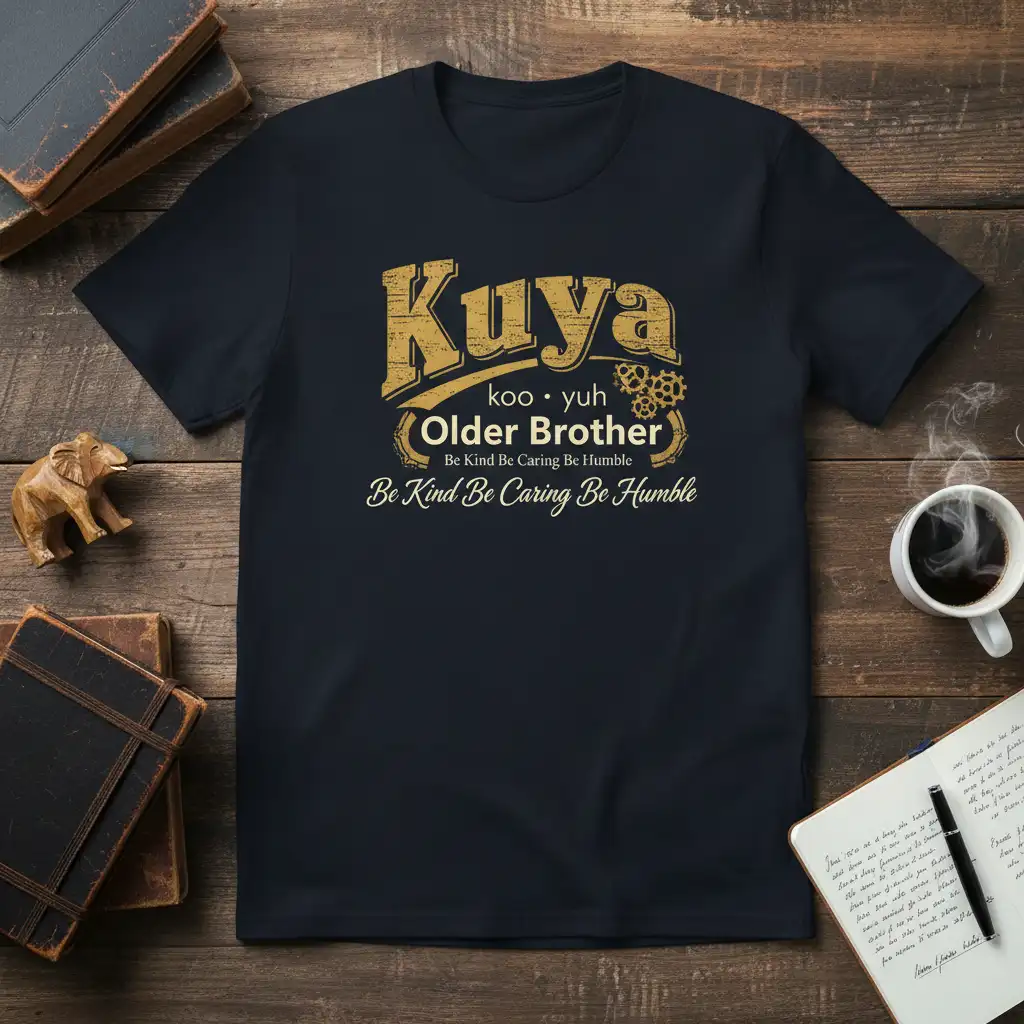 Kuya Older Brother Be quote printed with bold typography on quality cotton blend t-shirt design