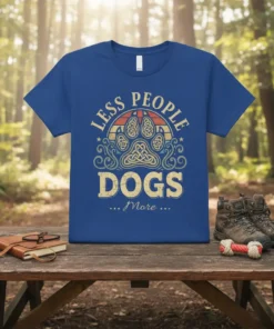LESS PEOPLE DOGS ... More ... stylish graphic design printed on comfortable cotton t-shirt