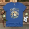 Let's Par Tee golf shirt featuring a golfer swinging next to a margarita glass with palm trees and a sunset