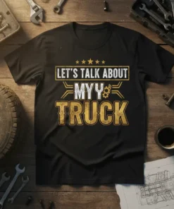 LET'S TALK ABOUT MYY TRUCK unique graphic design printed on comfortable cotton t-shirt