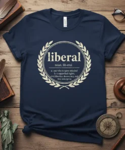 liberal noun lib-eral a: text design featuring detailed typography on quality t-shirt