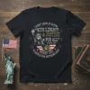 Patriotic t-shirt with "I Didn't Grow Up Saying With Liberty & Justice For All Every Day To Settle For Anything