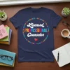 Licensed Professional Counselor t-shirt with colorful text and empowering words in a circle design