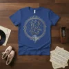 Life is better when you dance quote with elegant ballet dancers graphic on a blue t-shirt
