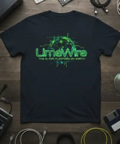 LimeWire THE #1 P2P text design featuring bold typography on quality t-shirt