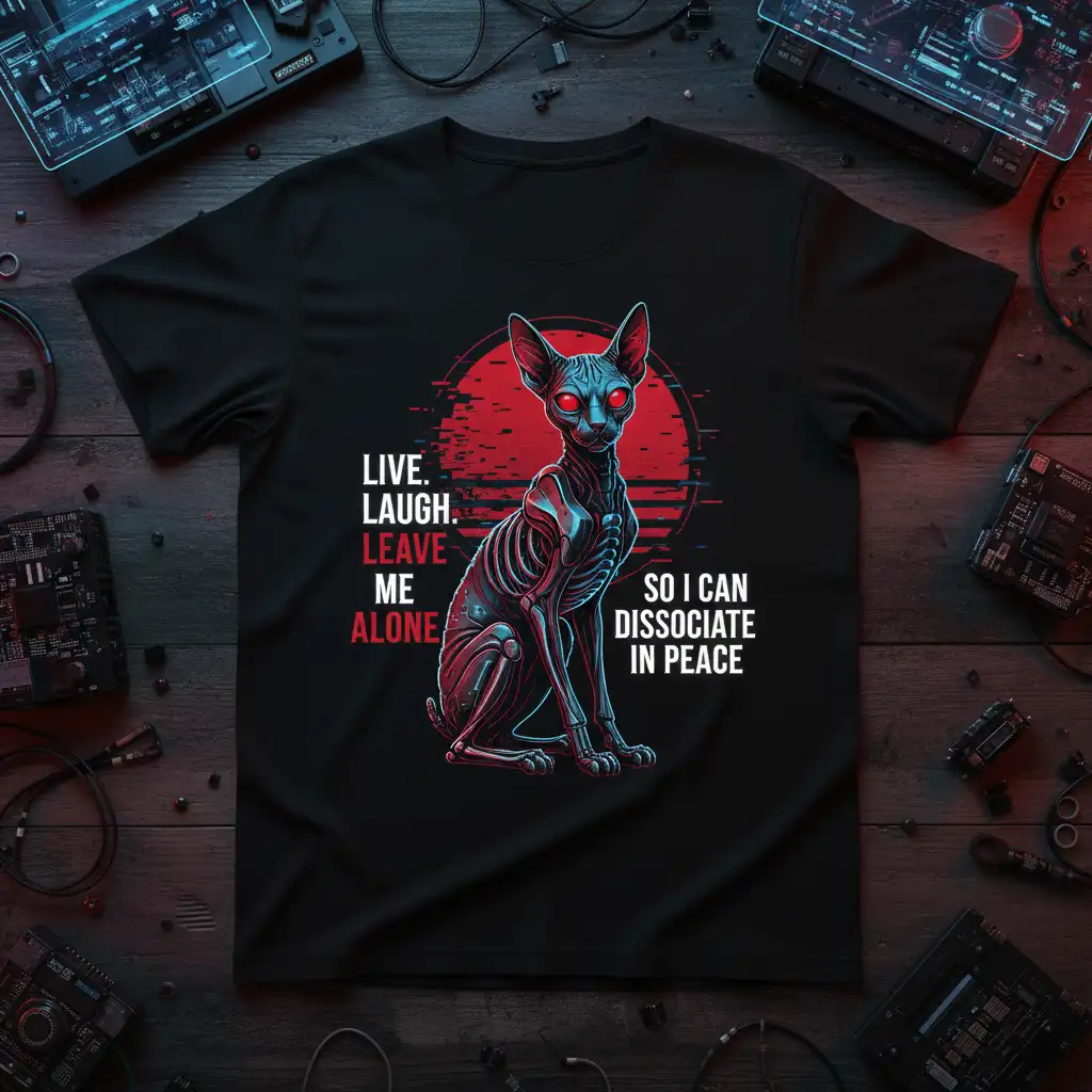 LIVE. LAUGH. LEAVE ME quote printed with eye-catching design on durable material t-shirt design