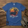 Dachshund t-shirt with "LIVE LIKE SOMEONE Left the gate open" quote and a graphic of a dachshund running with a