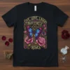 LIVE, LOVE, LAUGH BUTTERFLY ROSES unique graphic design printed on comfortable cotton t-shirt