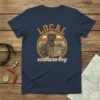 Local Southern Boy dog t-shirt featuring a labrador wearing a "Good Boy" hat and sitting by a cooler