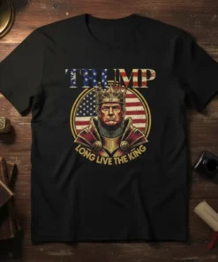 Long Live The King Trump eye-catching graphic design printed on comfortable cotton t-shirt